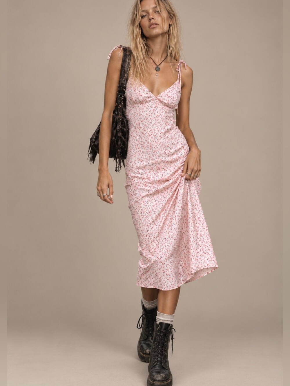 Princess Polly Grunge Y2K Coquette Girl Floral Satiny Silky Slip Dress Size 4